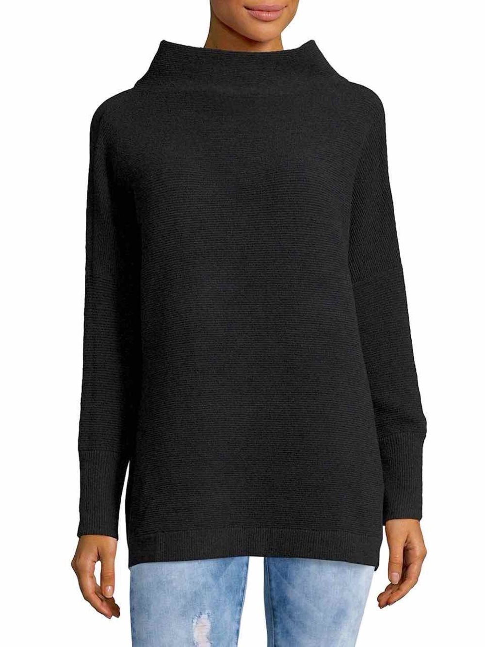 Free People Ottoman slouchy tunic pullover ribbed sweater - Black